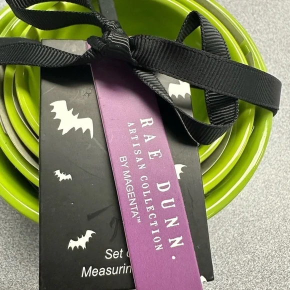 NEW! RAE DUNN EEK MEASURING CUPS NEW RELEASE BLACK AND GREEN - Picture 5 of 5
